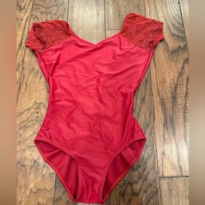 Ballet Rosa leotard is the Josephine style in the Bordeaux color in size 36.